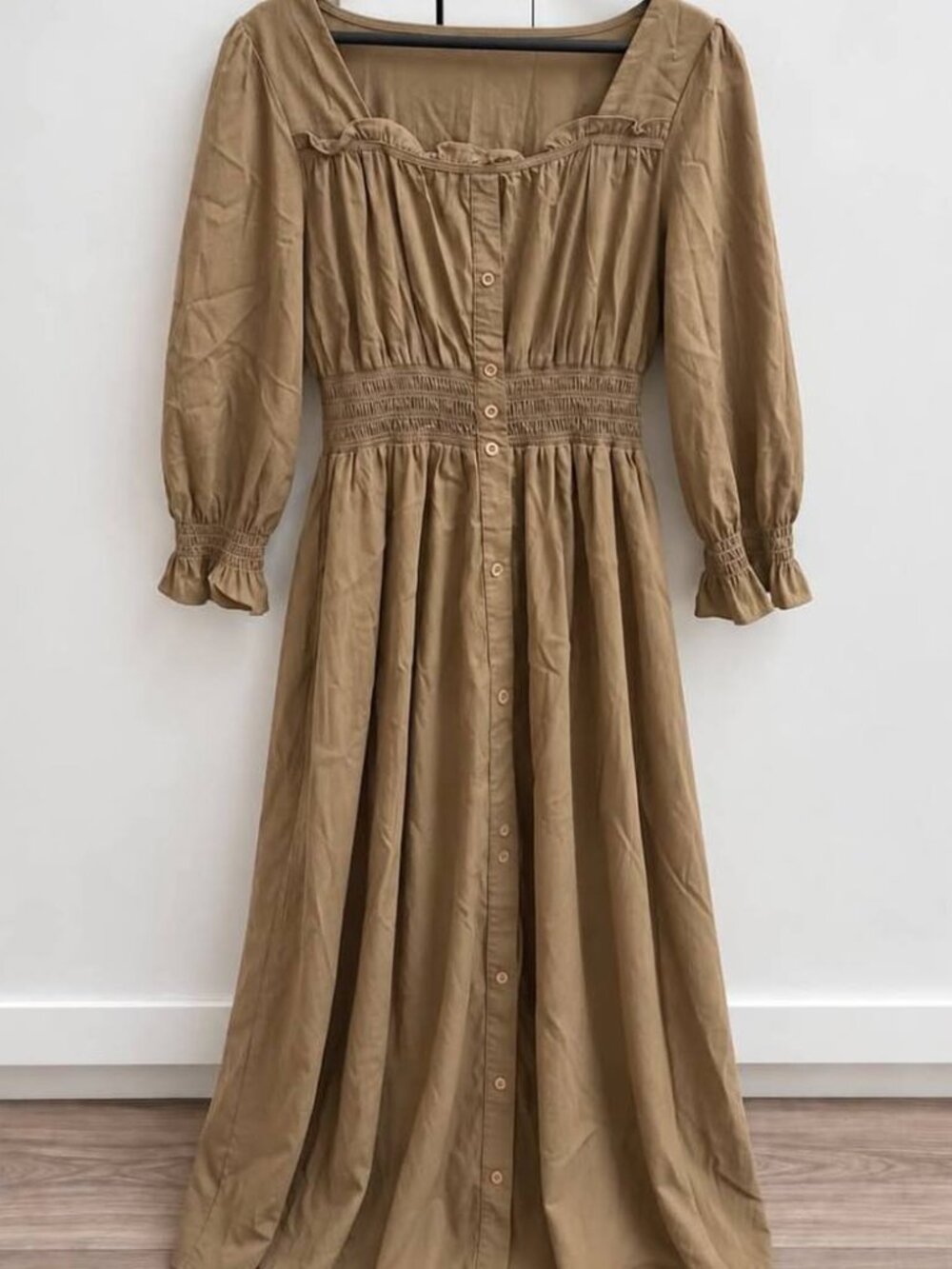 Brown Button Front Dress